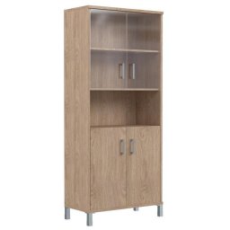 Шкаф высокий с малыми стеклянными и глухими дверьми B 430.10